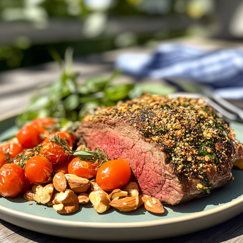 Roastbeef mit Haselnuss-Kräuterkruste